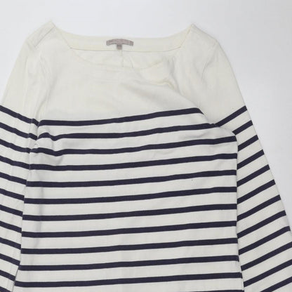 Gap Womens White Striped  Pullover Jumper Size M