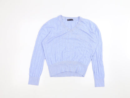 Womens UK Size S Marks and Spencer Blue Basic T-Shirt