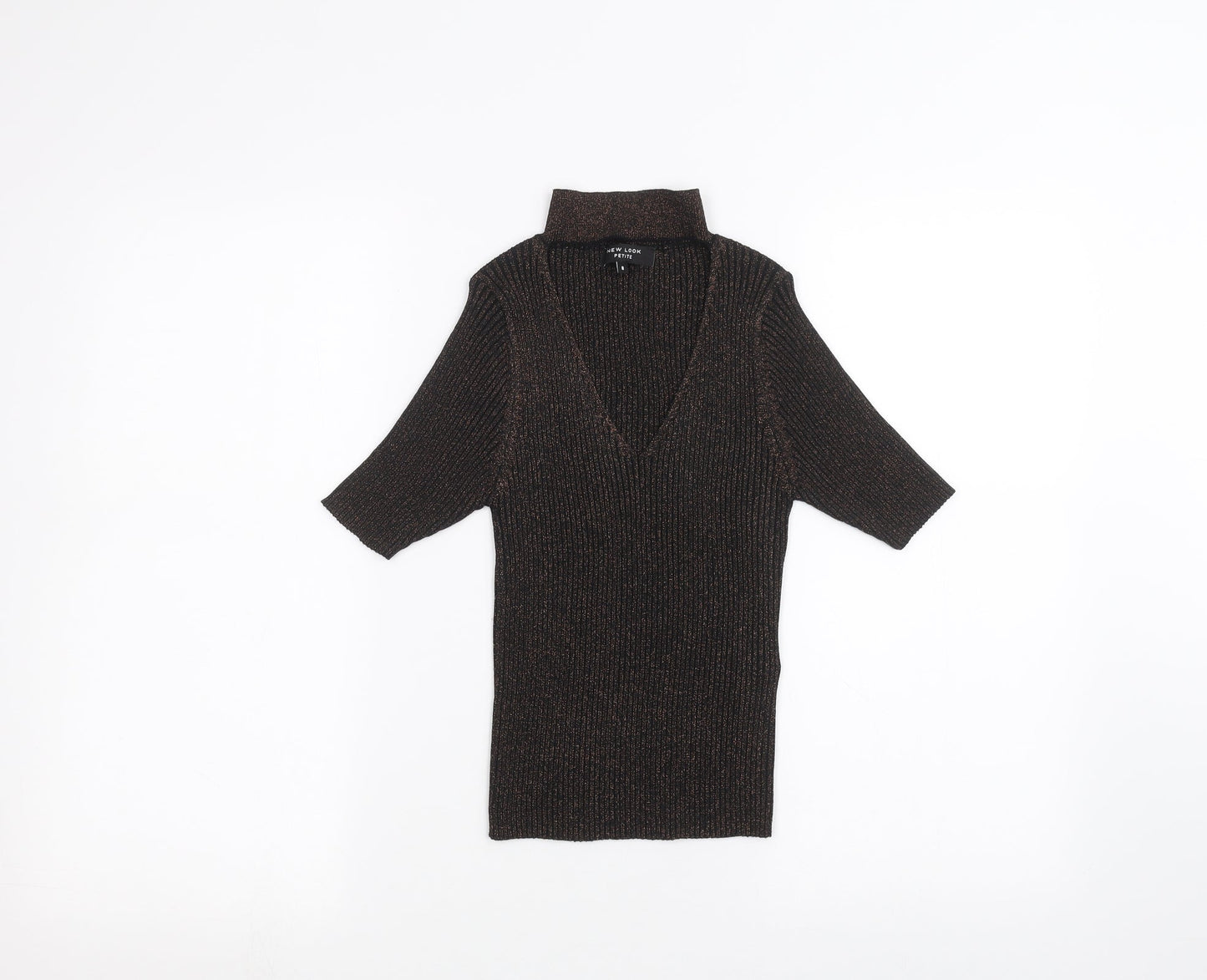 Womens UK Size 8 New Look Black Basic T-Shirt