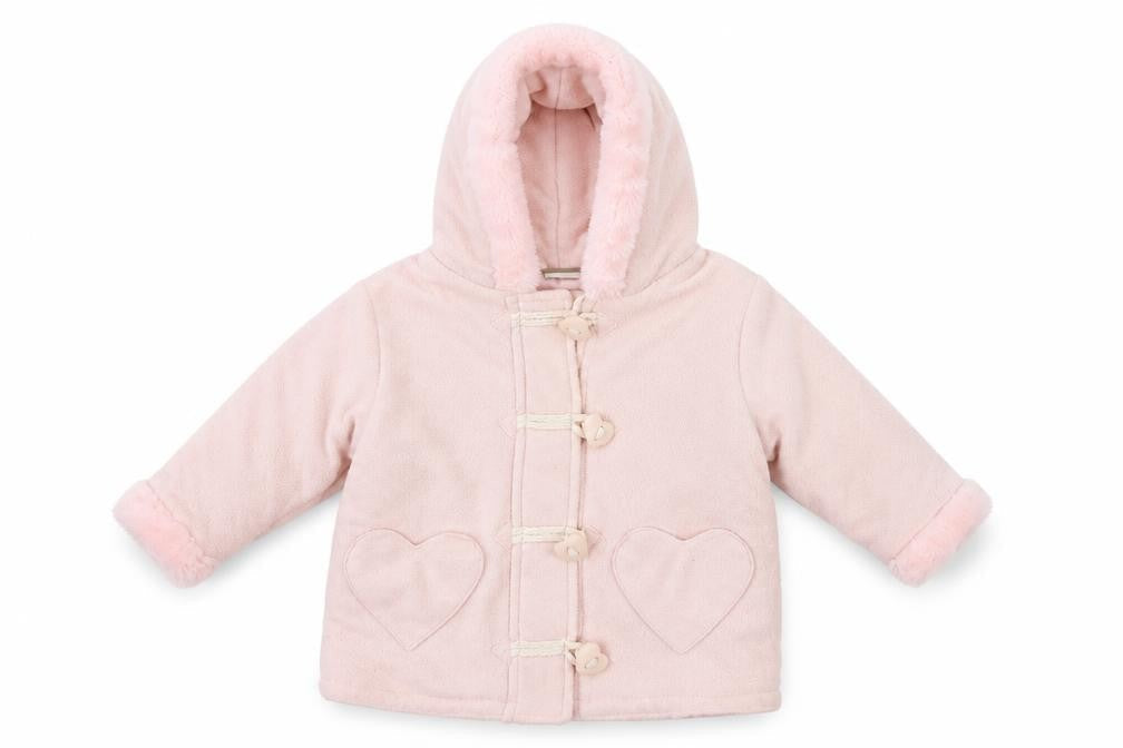 Front view of Cherokee Baby Pink Parka Coat, size 9-12, Months