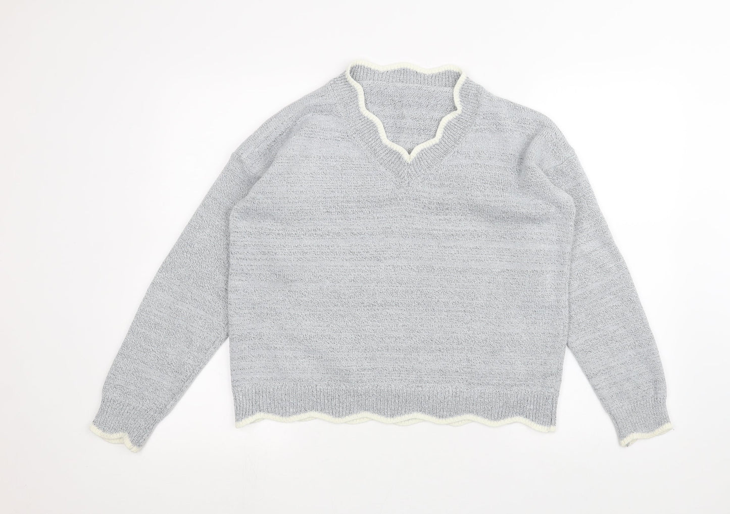 Womens UK Size S Preworn Grey Pullover Jumper