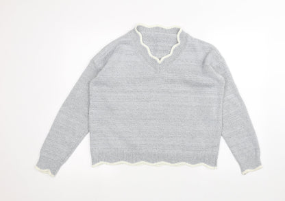 Womens UK Size S Preworn Grey Pullover Jumper