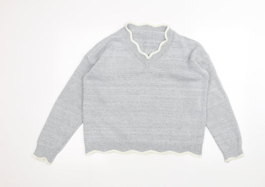 Womens UK Size S Preworn Grey Pullover Jumper