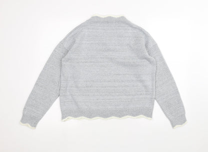 Womens UK Size S Preworn Grey Pullover Jumper