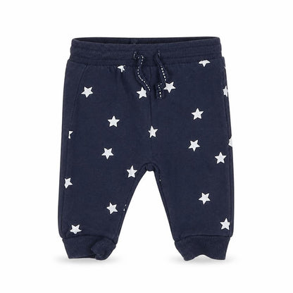 Front view of H&M Baby Blue Jogger Leggings, size 3-6, Months - Stars