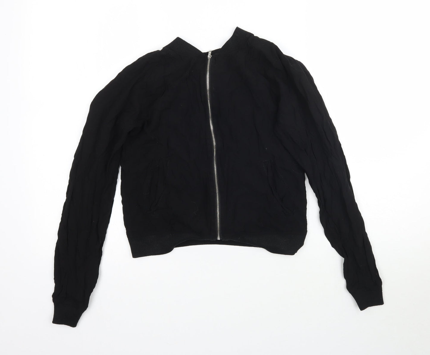 Select Womens Black   Full Zip Sweatshirt Size 6  - Bomber Jacket