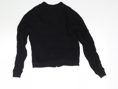 Select Womens Black   Full Zip Sweatshirt Size 6  - Bomber Jacket