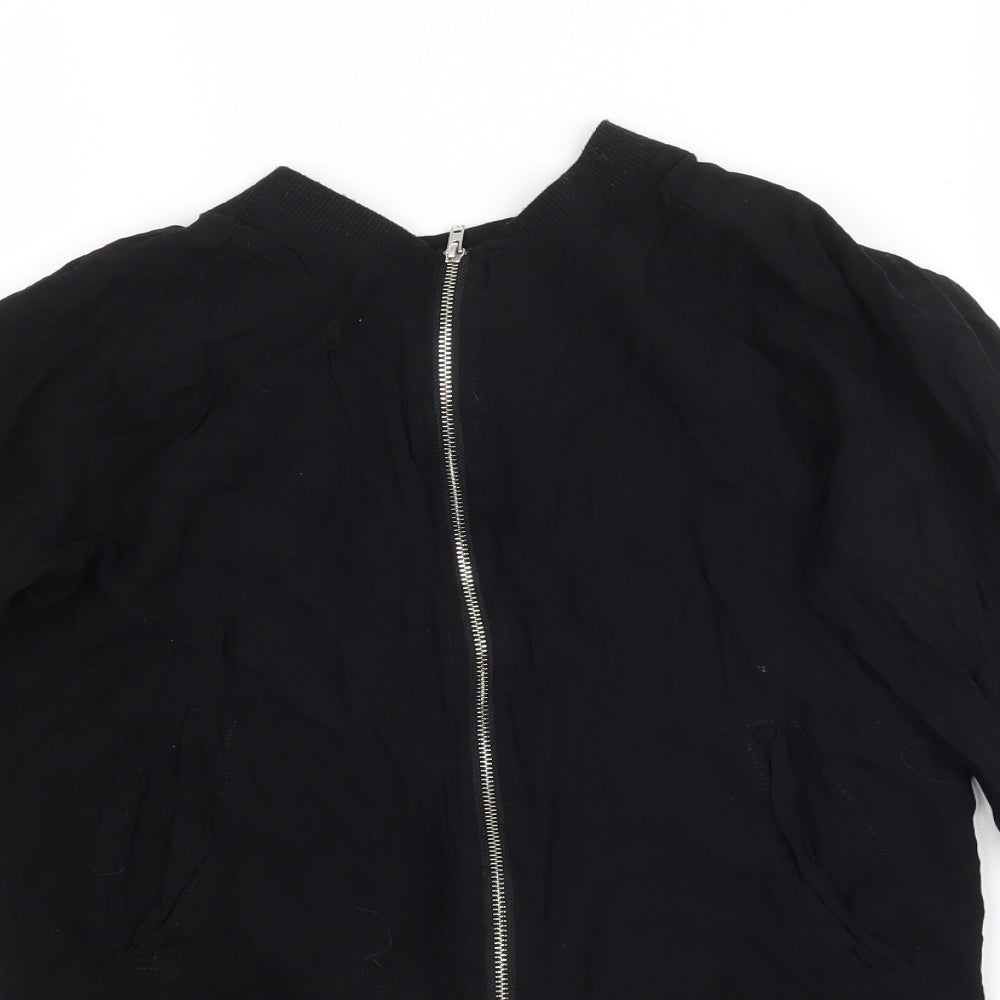 Select Womens Black   Full Zip Sweatshirt Size 6  - Bomber Jacket