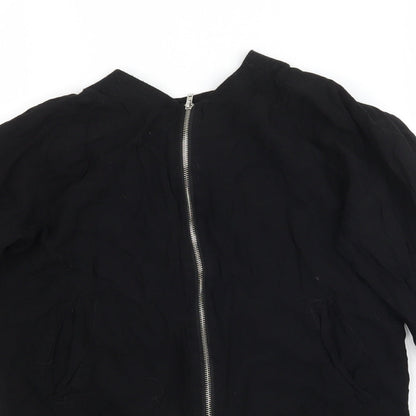 Select Womens Black   Full Zip Sweatshirt Size 6  - Bomber Jacket