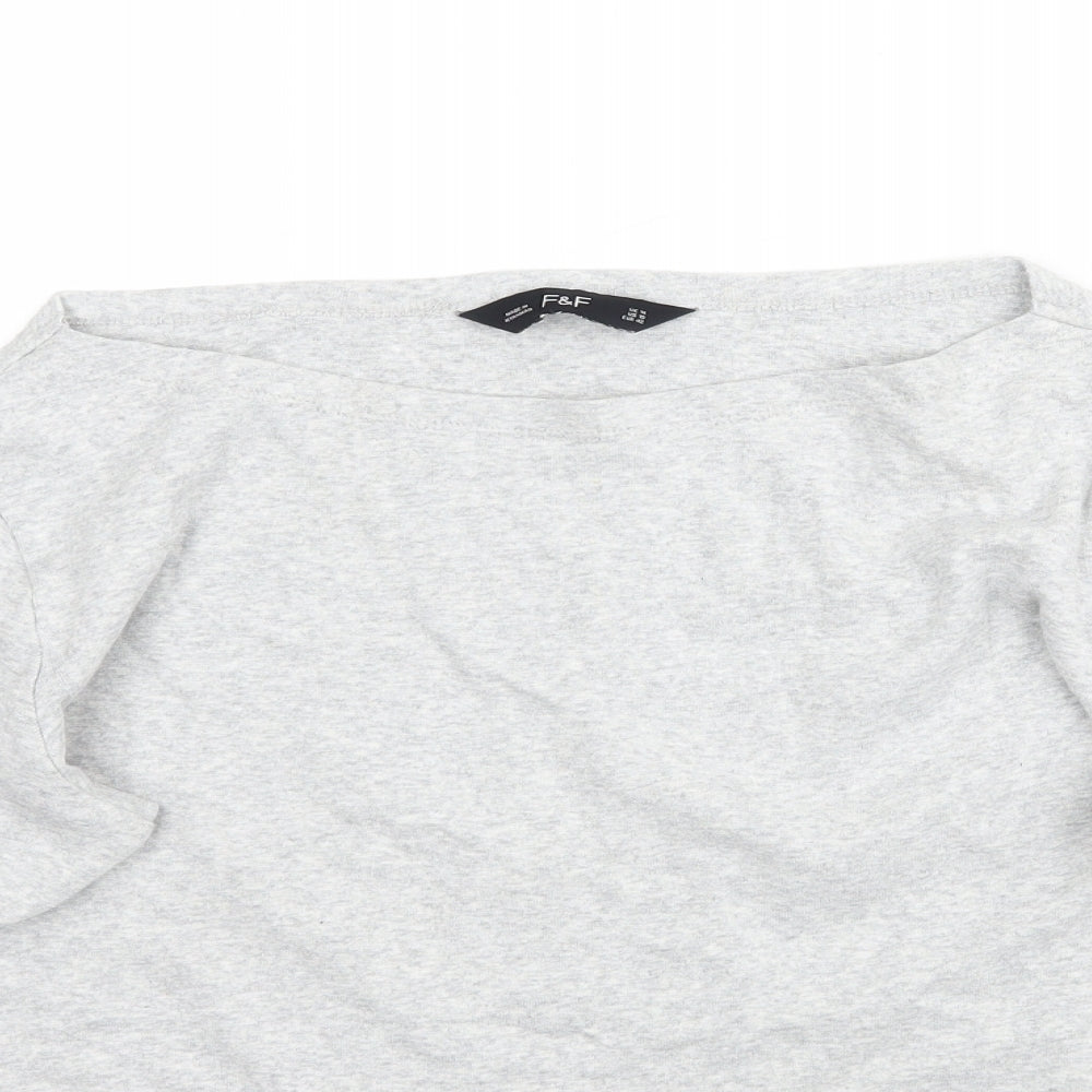 F&F Womens Grey   Basic T-Shirt Size 14