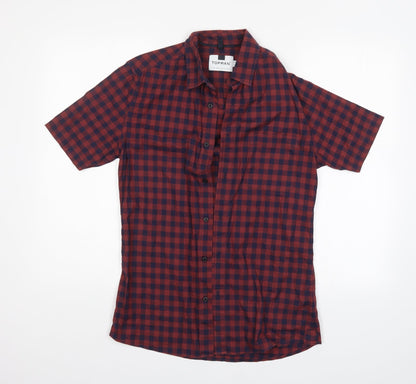 Top Man Mens Multicoloured Plaid   Button-Up Size S