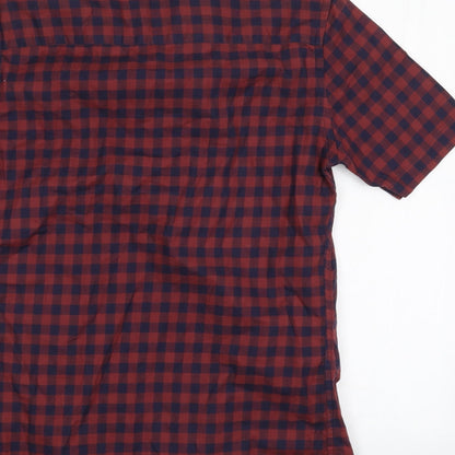 Top Man Mens Multicoloured Plaid   Button-Up Size S