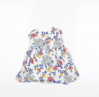 M&S Girls Multicoloured Floral  Shift  Size 6-9 Months