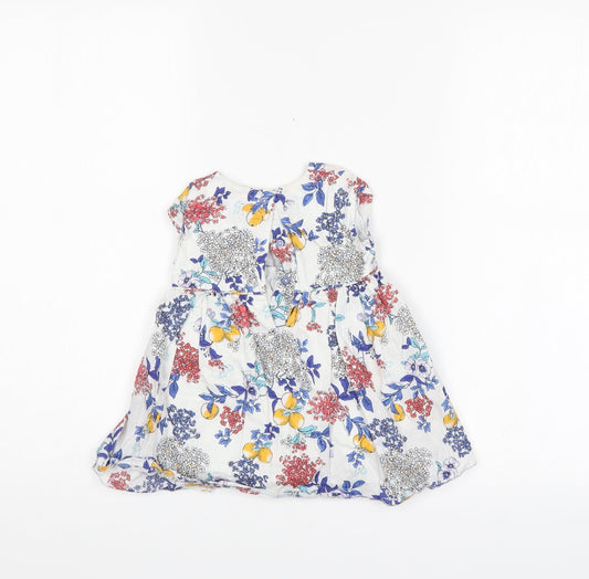 M&S Girls Multicoloured Floral  Shift  Size 6-9 Months