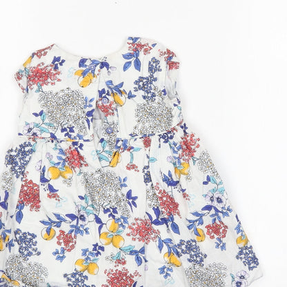 M&S Girls Multicoloured Floral  Shift  Size 6-9 Months