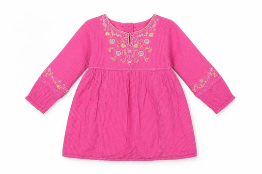 Butterfly Girls Pink Floral  Shift  Size 12-18 Months