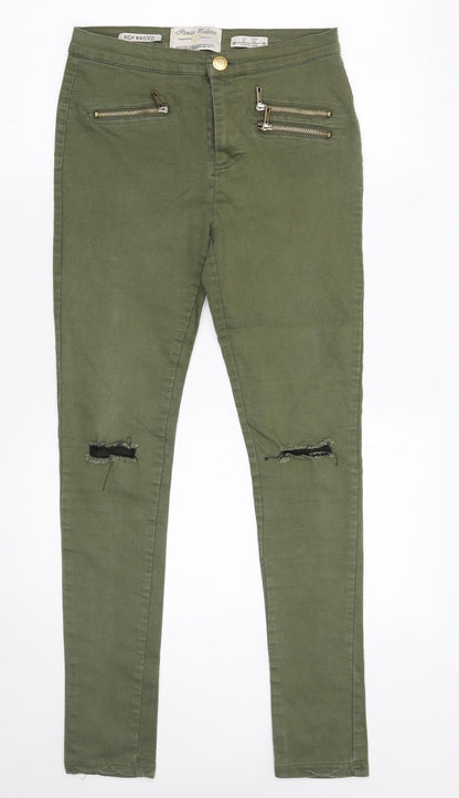 PARISIAN SIGNATURE Womens Green   Skinny Jeans Size 10 L27.5 in