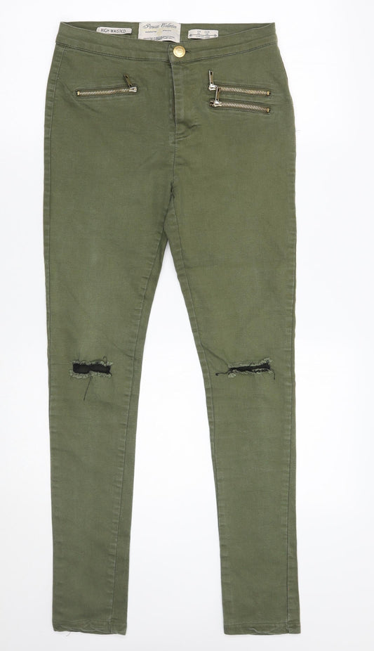 PARISIAN SIGNATURE Womens Green   Skinny Jeans Size 10 L27.5 in
