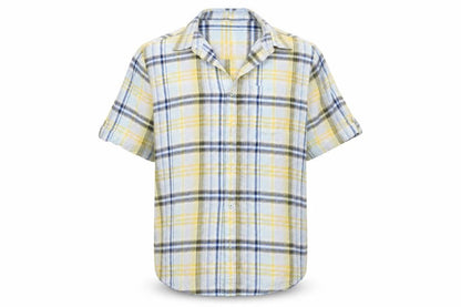Easy Mens Yellow Check   Button-Up Size XL