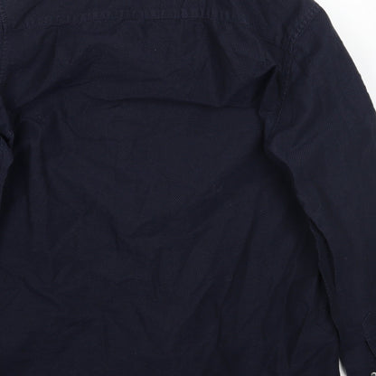 Mens UK Size 15.5 NEXT Blue  Button-Up Long Sleeve Casual Shirt