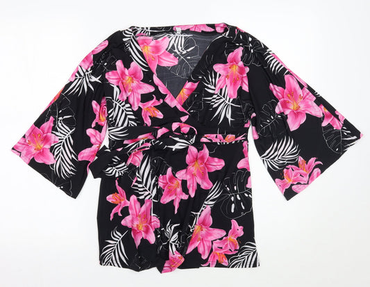 Womens UK Size 12 Preworn Black Basic Blouse
