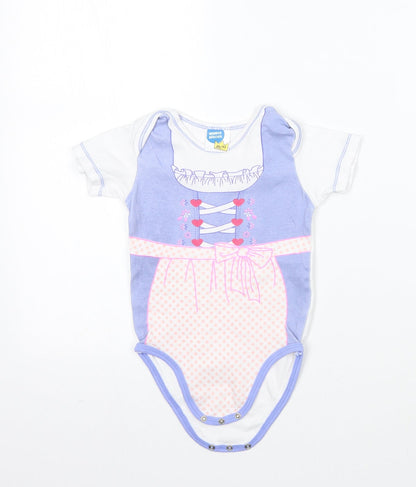 Wunder barchen Girls Blue Geometric  Babygrow One-Piece Size 18-24 Months