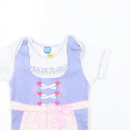 Wunder barchen Girls Blue Geometric  Babygrow One-Piece Size 18-24 Months