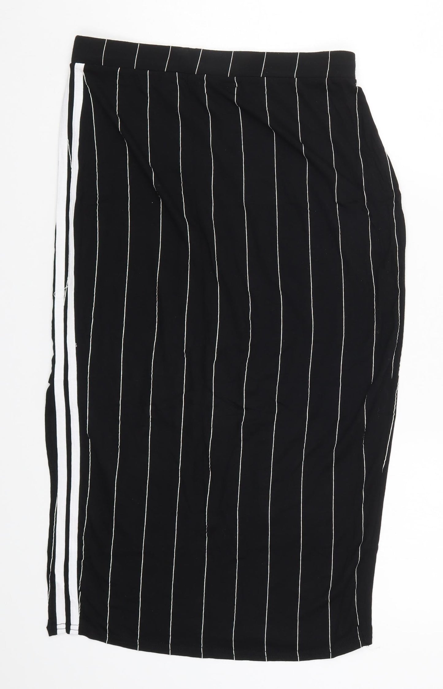 PRETTYLITTLETHING Womens Black Striped  Straight & Pencil Skirt Size 28 in