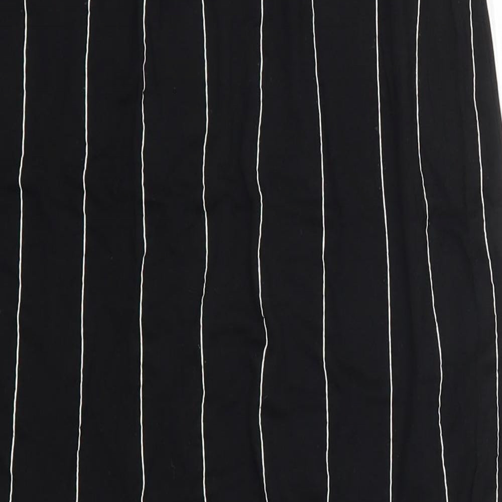 PRETTYLITTLETHING Womens Black Striped  Straight & Pencil Skirt Size 28 in