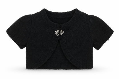 Lily & Leila Girls Black  Knit Cardigan Jumper Size 6-7 Years