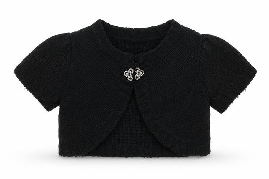 Lily & Leila Girls Black  Knit Cardigan Jumper Size 6-7 Years