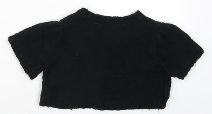 Lily & Leila Girls Black  Knit Cardigan Jumper Size 6-7 Years
