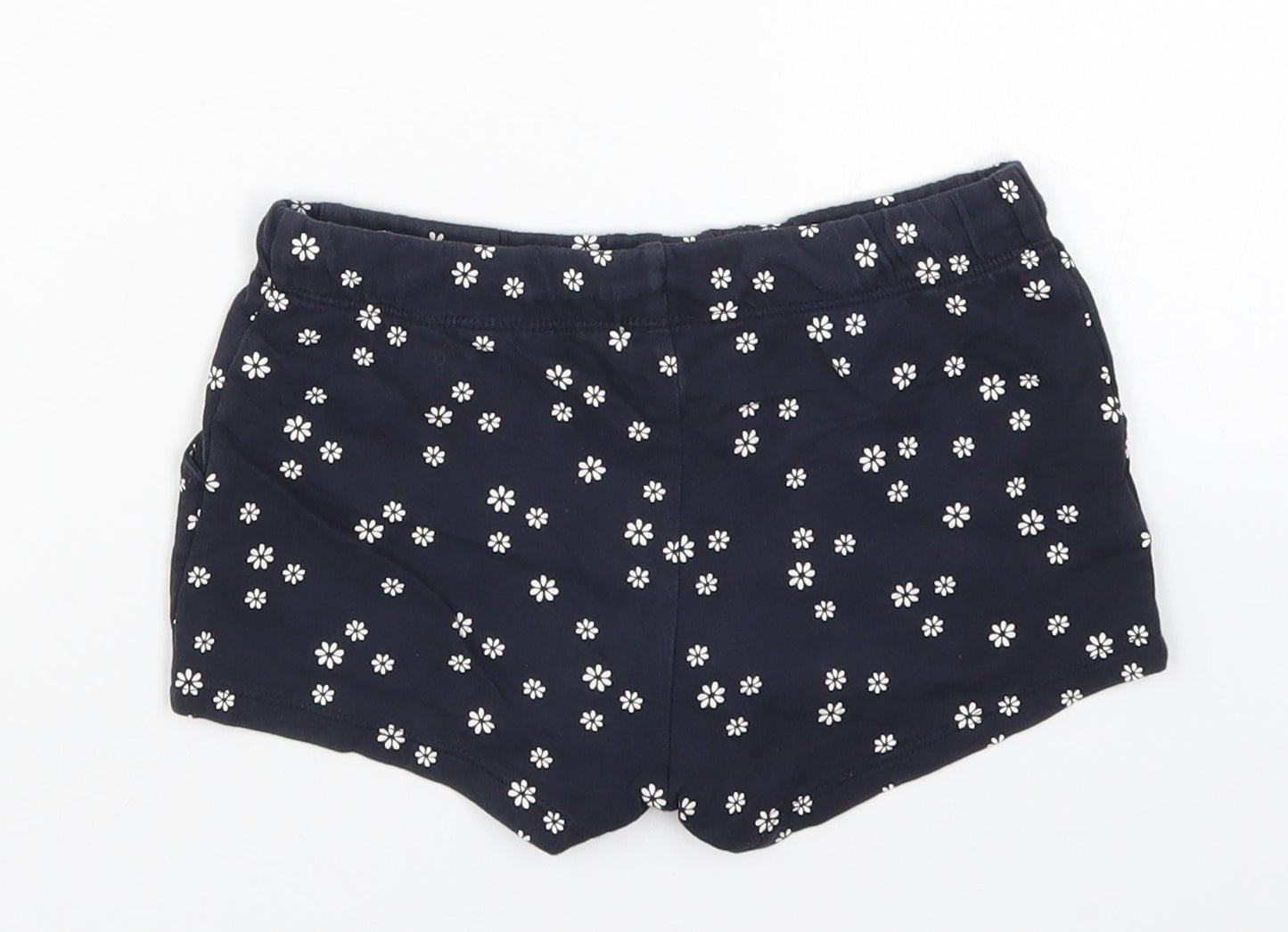 H&M Girls Blue Floral  Sweat Shorts Size 6 Years