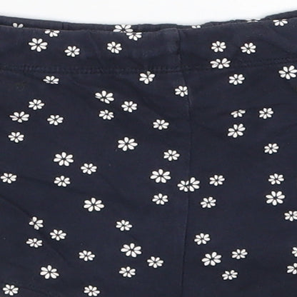 H&M Girls Blue Floral  Sweat Shorts Size 6 Years