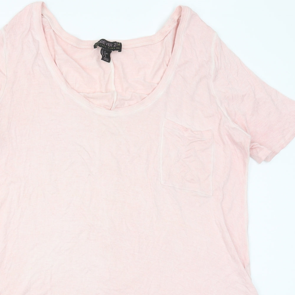 FOREVER 21 Womens Pink   Basic T-Shirt Size 18