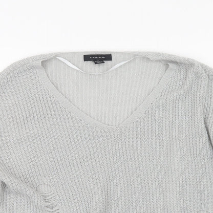 Womens UK Size 10 Atmosphere Grey Pullover Jumper