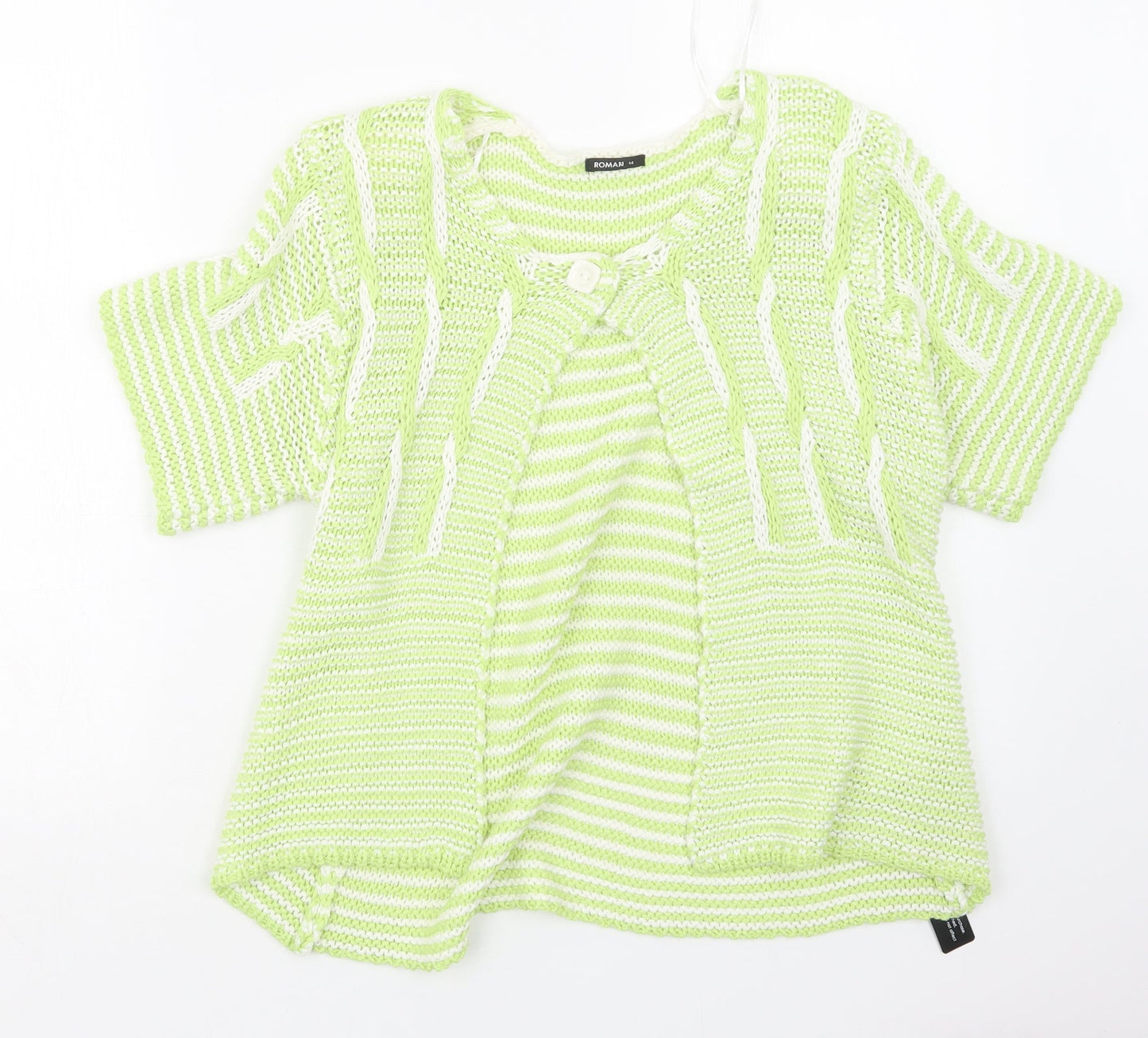 Womens UK Size 14 Roman Green Cardigan Jumper
