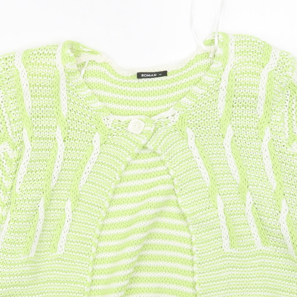 Womens UK Size 14 Roman Green Cardigan Jumper