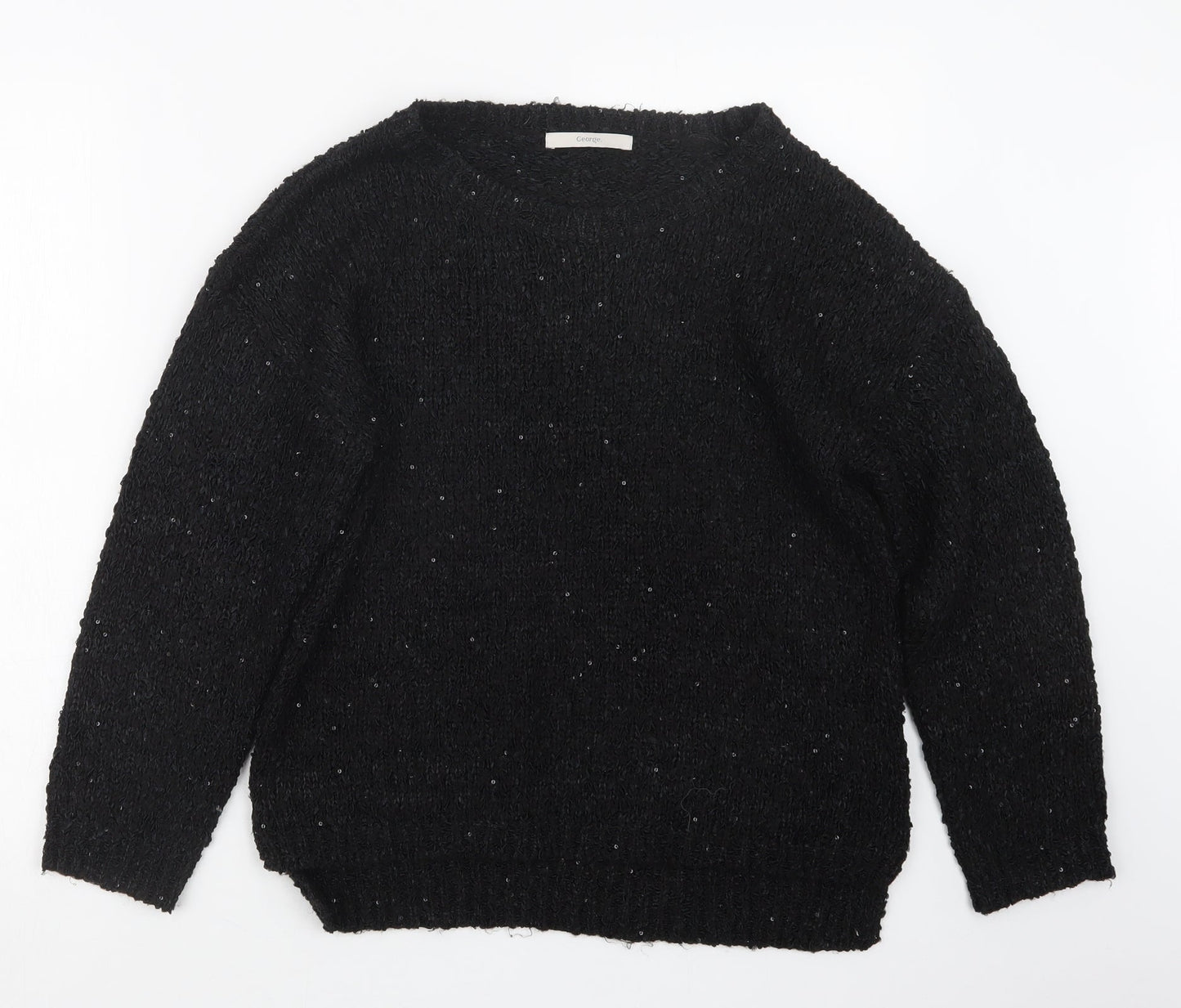 George Womens Black  Knit Pullover Jumper Size 12