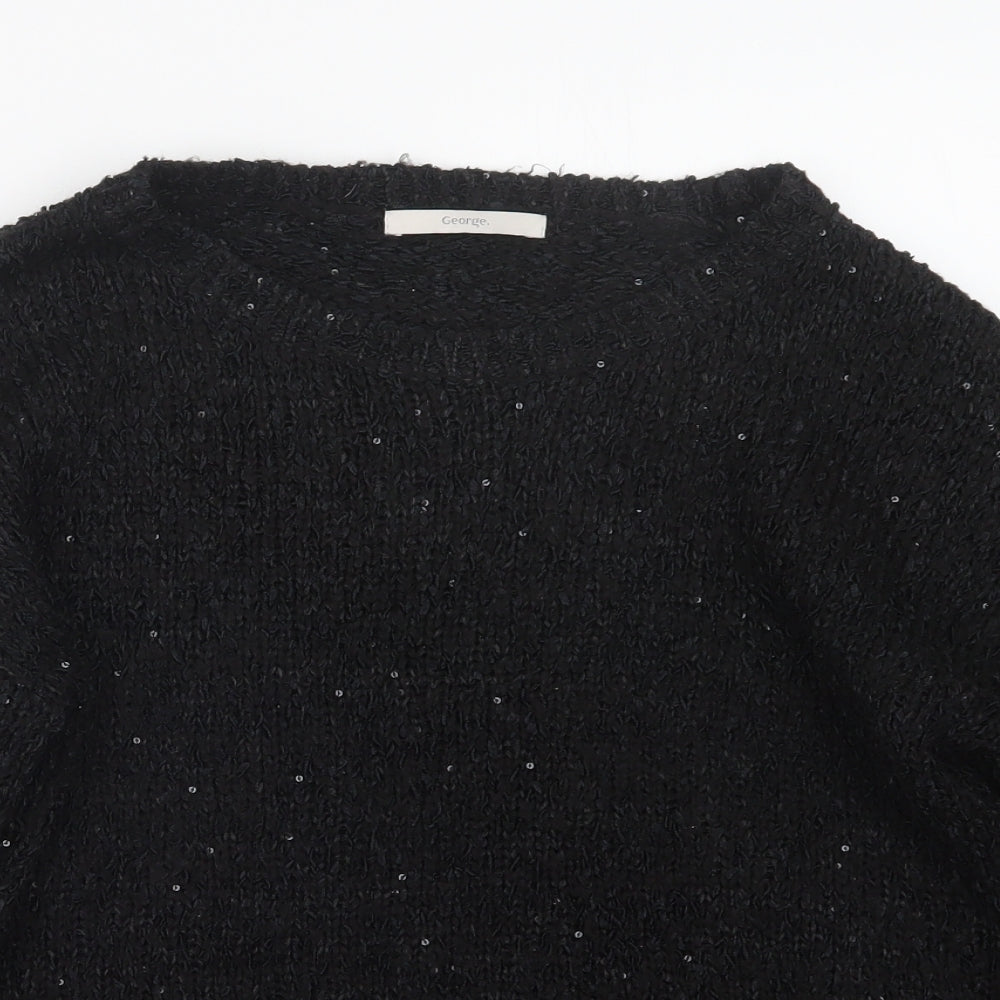 George Womens Black  Knit Pullover Jumper Size 12