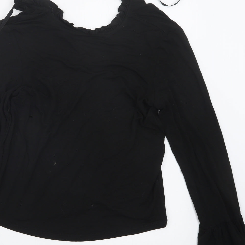 Womens UK Size 8 Topshop Black Basic T-Shirt