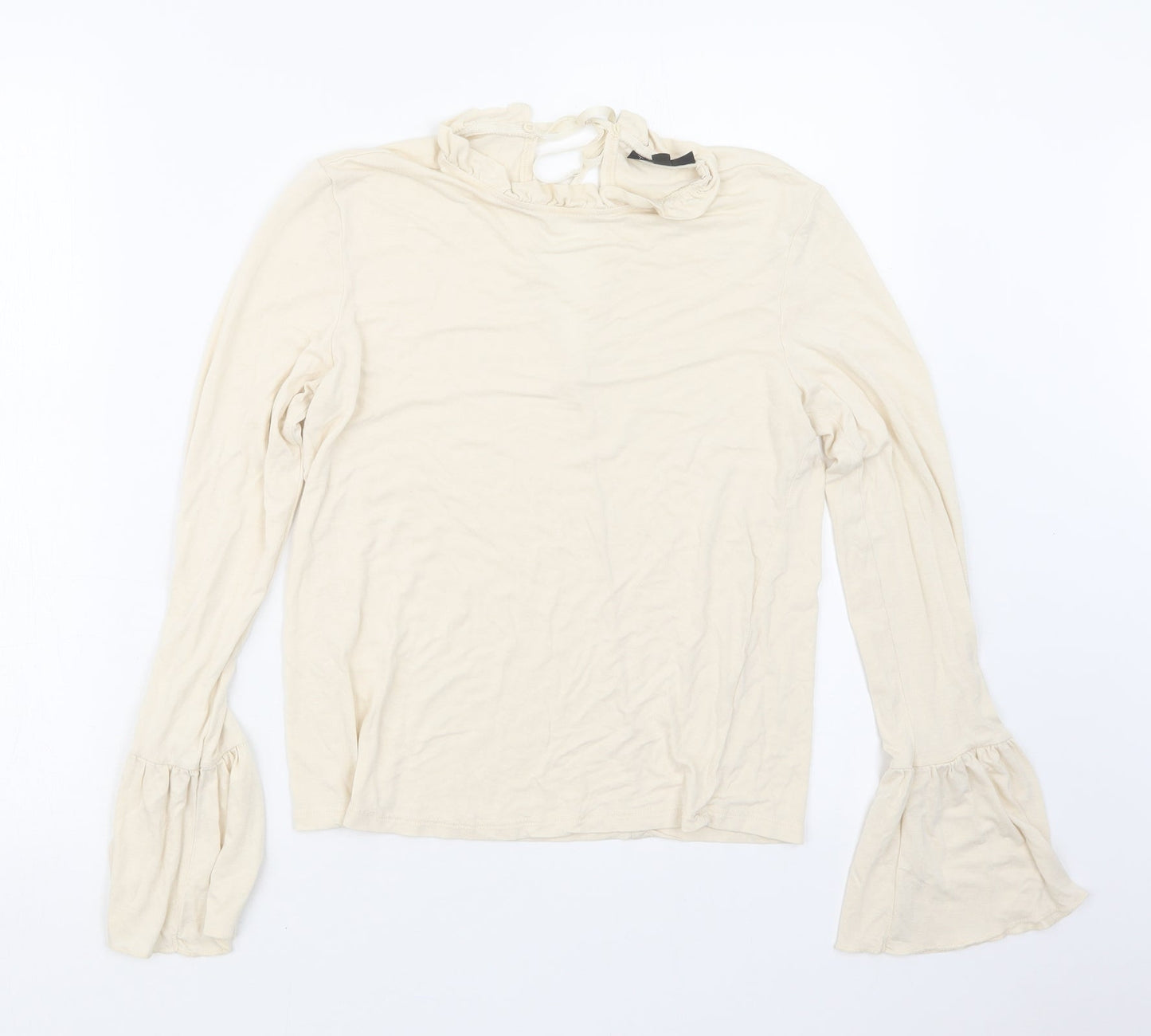 Womens UK Size 8 Topshop Ivory Basic T-Shirt