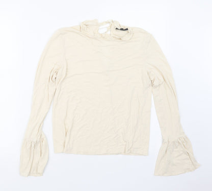 Womens UK Size 8 Topshop Ivory Basic T-Shirt