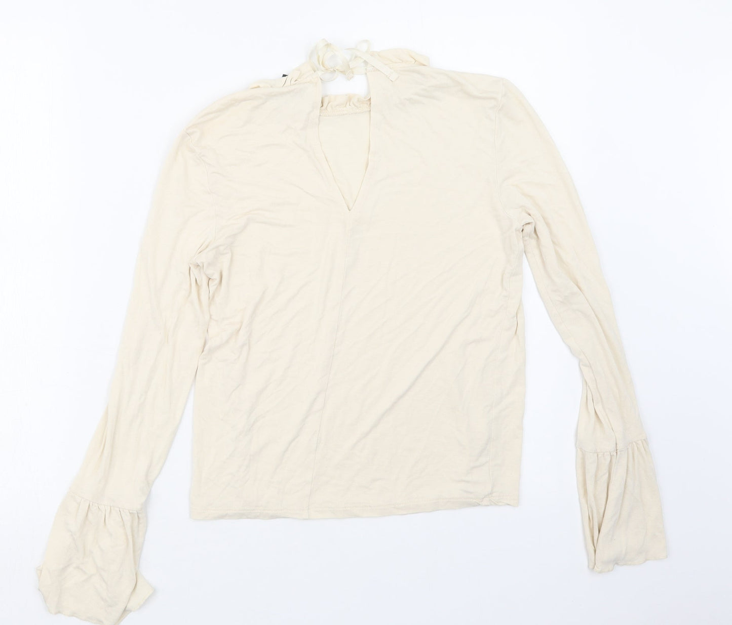 Womens UK Size 8 Topshop Ivory Basic T-Shirt