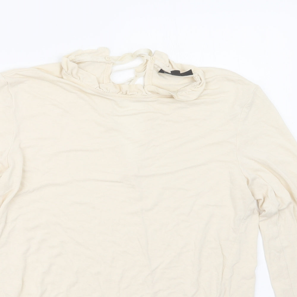Womens UK Size 8 Topshop Ivory Basic T-Shirt