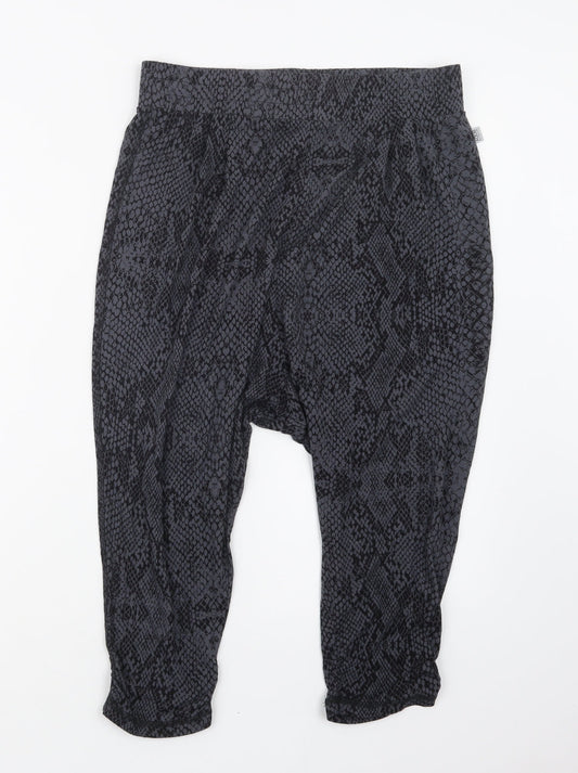 Cotton On Body Womens Grey Geometric  Cropped Trousers Size 29 in