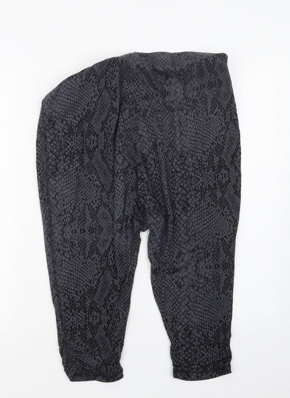 Cotton On Body Womens Grey Geometric  Cropped Trousers Size 29 in