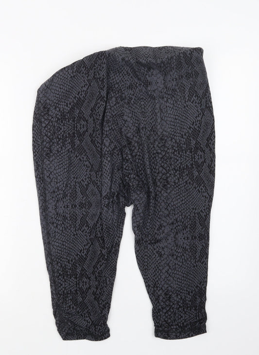 Cotton On Body Womens Grey Geometric  Cropped Trousers Size 29 in
