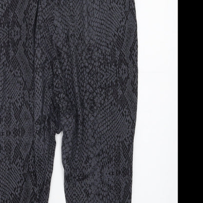 Cotton On Body Womens Grey Geometric  Cropped Trousers Size 29 in