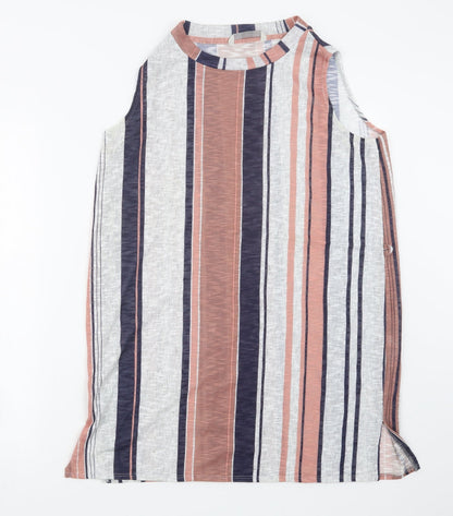 George Womens Grey Striped  Basic Tank Size 16